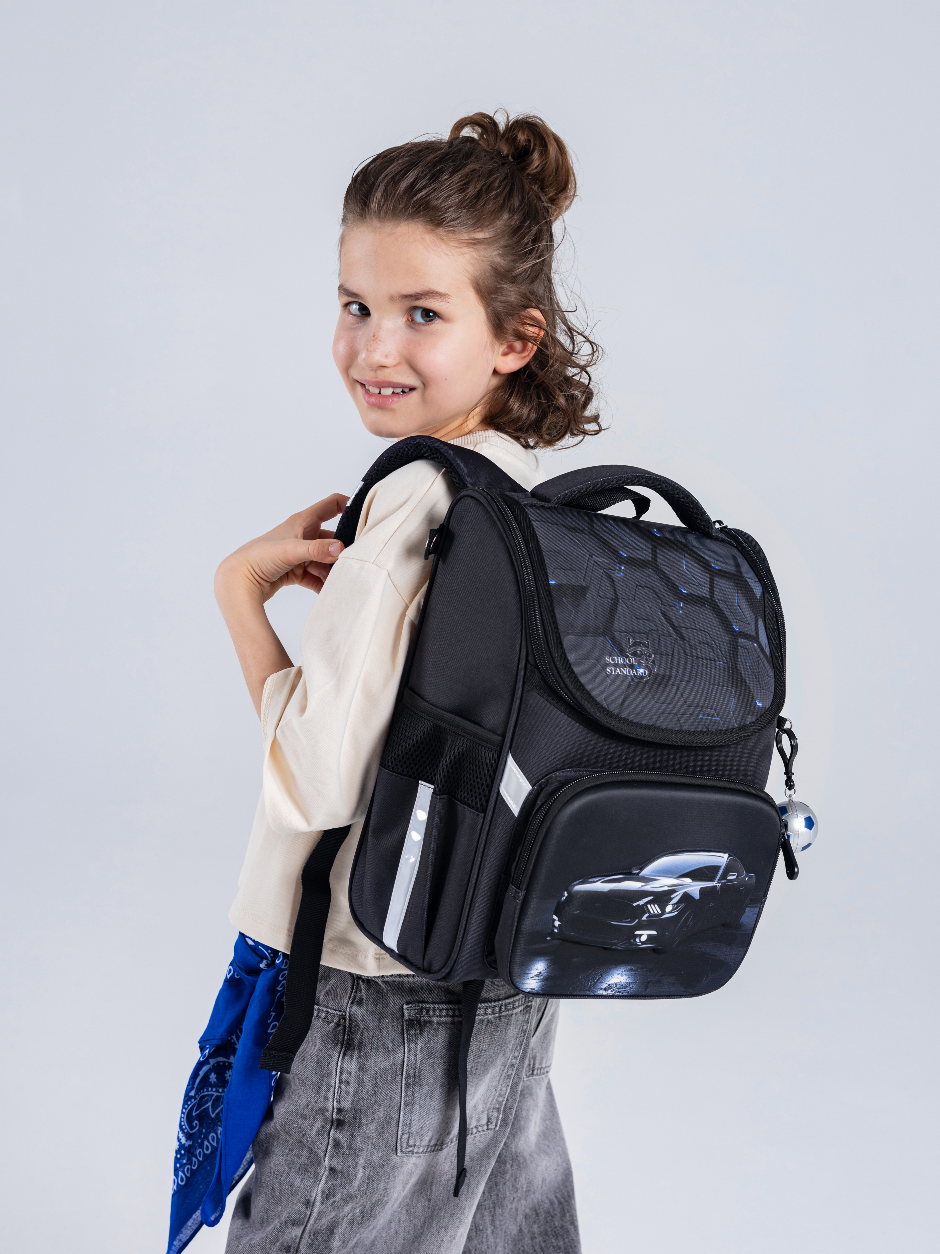 Ранец School Standard начальной школы 4 в 1 + мишка - фото 4