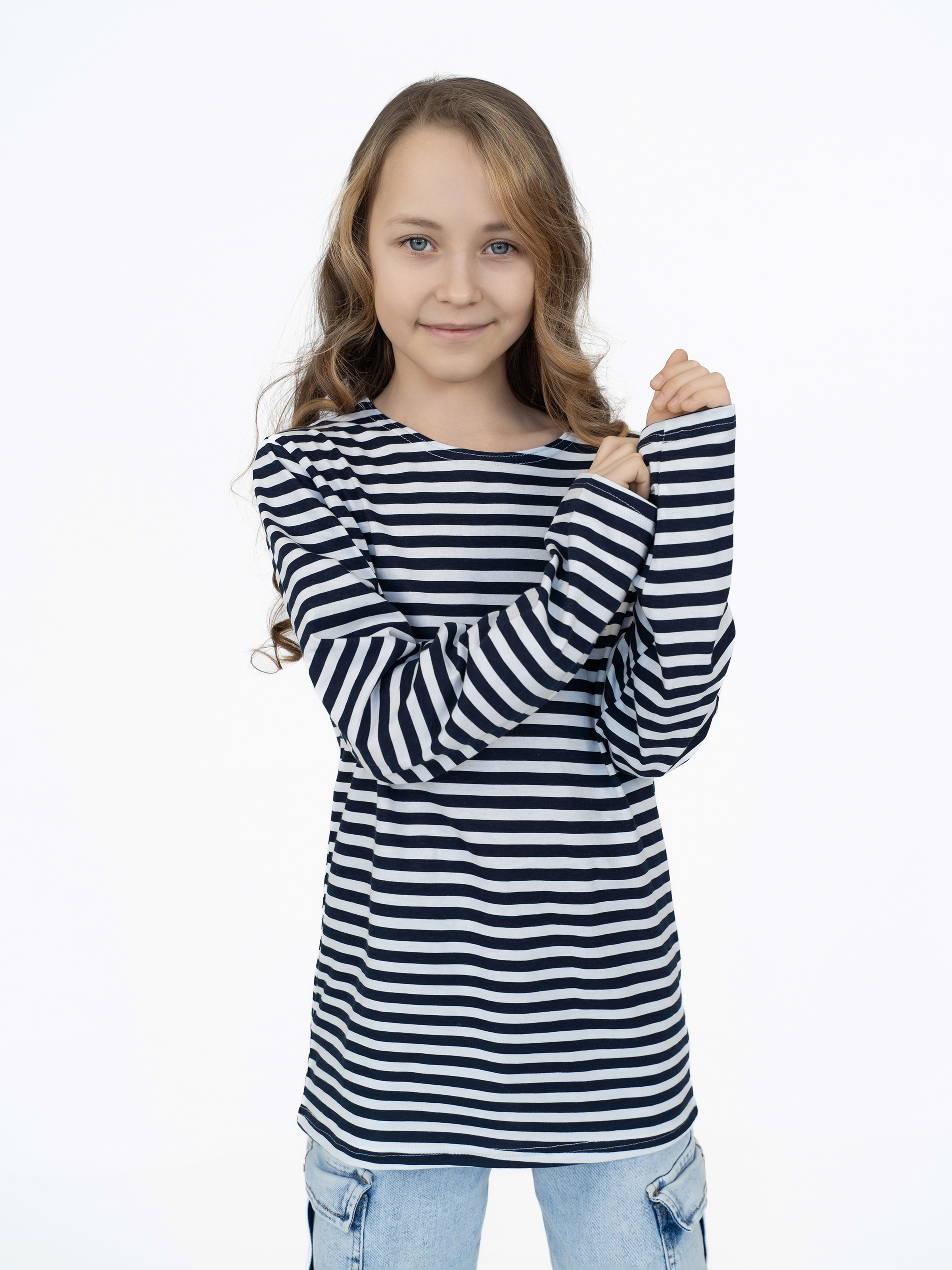 Лонгслив Утенок 516 темно-синий полоска - фото 41