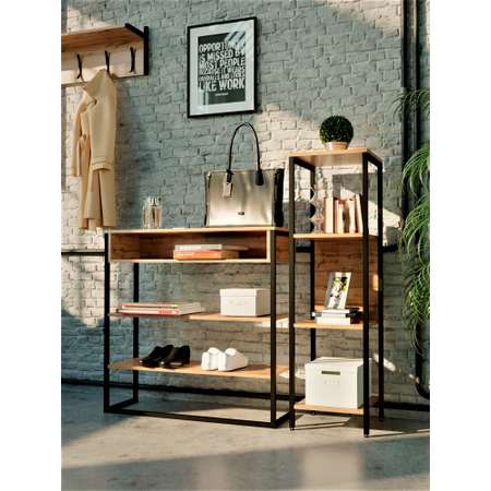 Стеллаж WoodSteel в стиле лофт Chicago 35x35x120 см чёрный