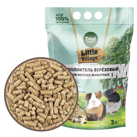 Наполнитель Triol Little Village 3 л древесный, впитывающий