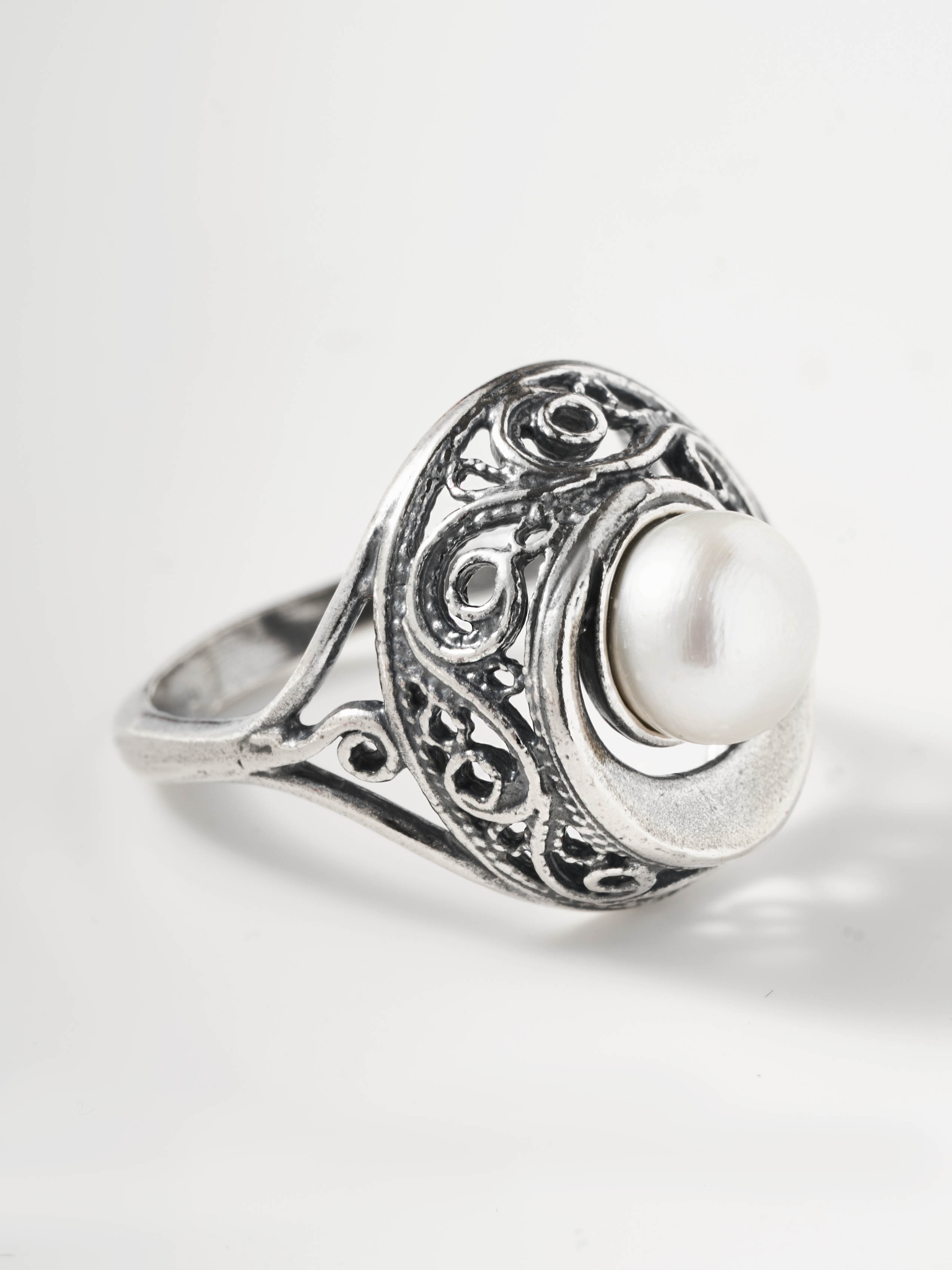 Кольцо Shine and Beauty 80243-103-к-белыйжемчуг - фото 4