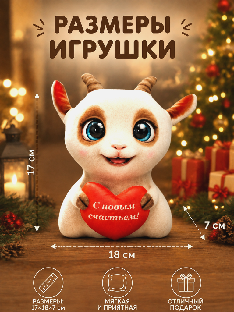 Мягкая игрушка Штучки к которым тянутся ручки коза - фото 4