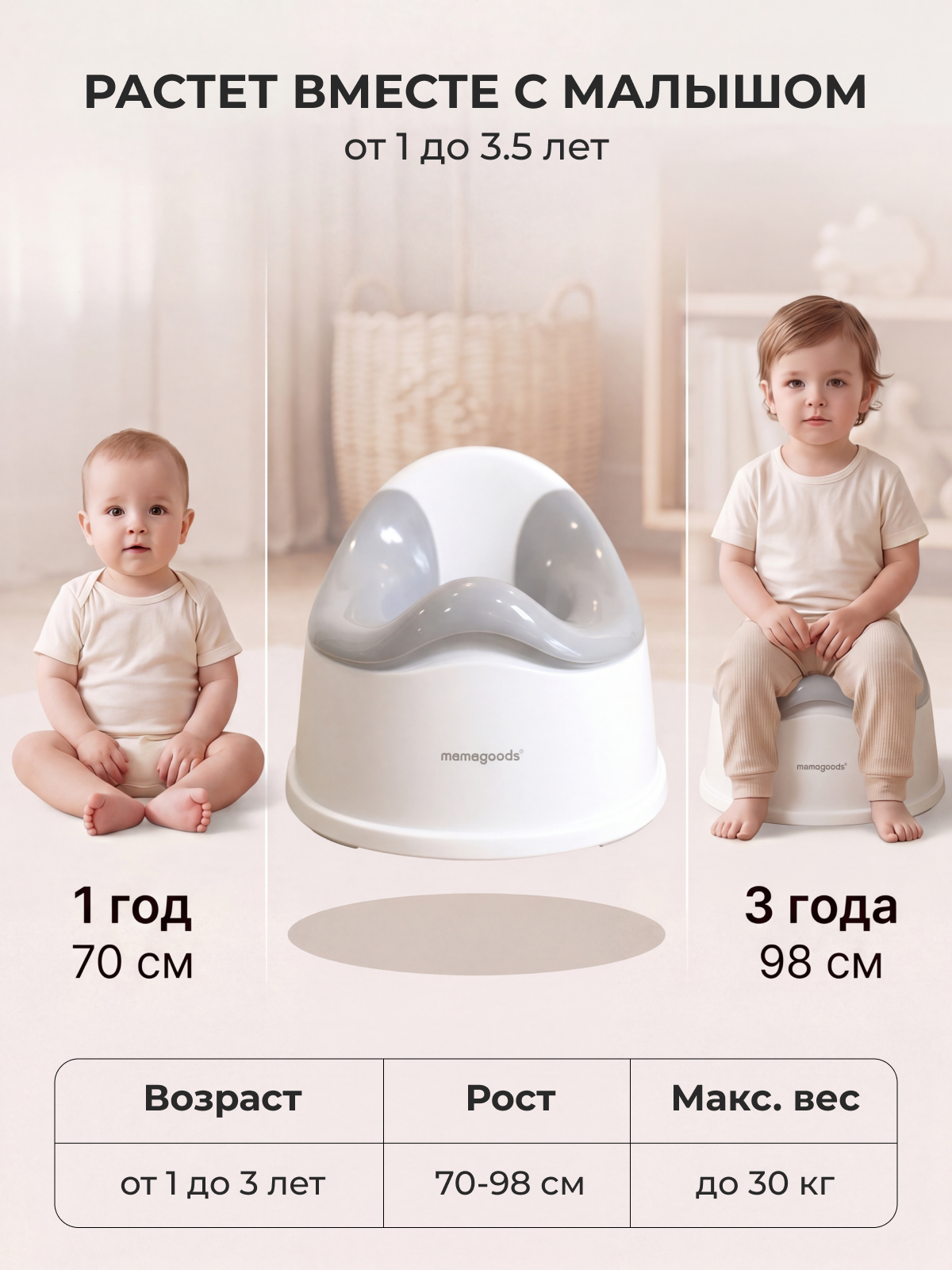 Горшок Mamagoods серый - фото 5