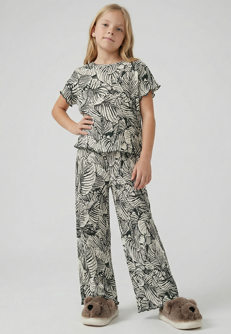 Изображение товара YOULALA Пижама для девочки 158, хлопковая, с резинкой на поясе