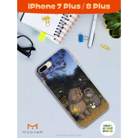 Силиконовый чехол Mcover для смартфона Apple iPhone 7 plus 8 plus Союзмультфильм Ежик в тумане и медвежонок