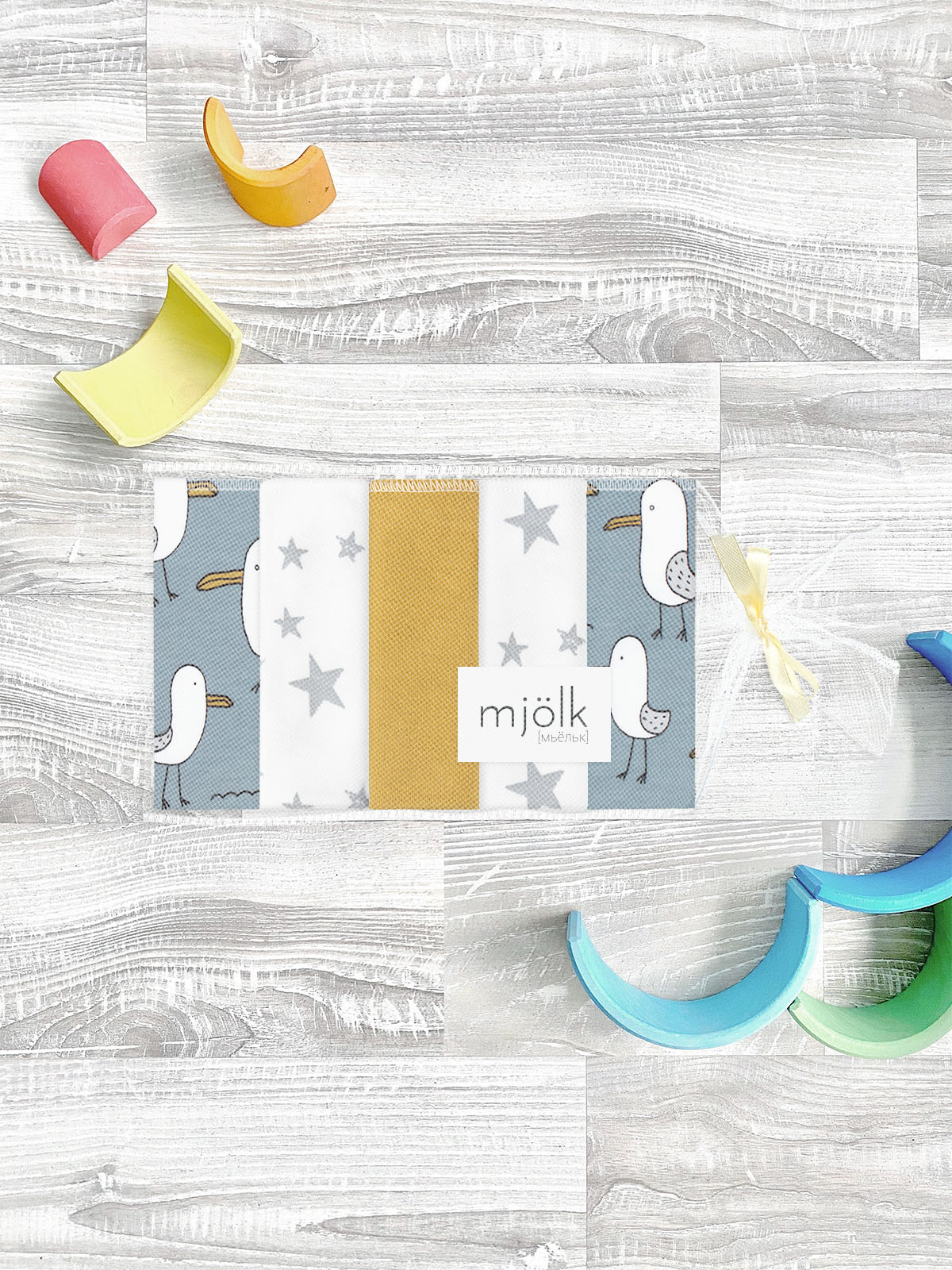 Нагрудник Mjolk текстиль 5 шт. - фото 1