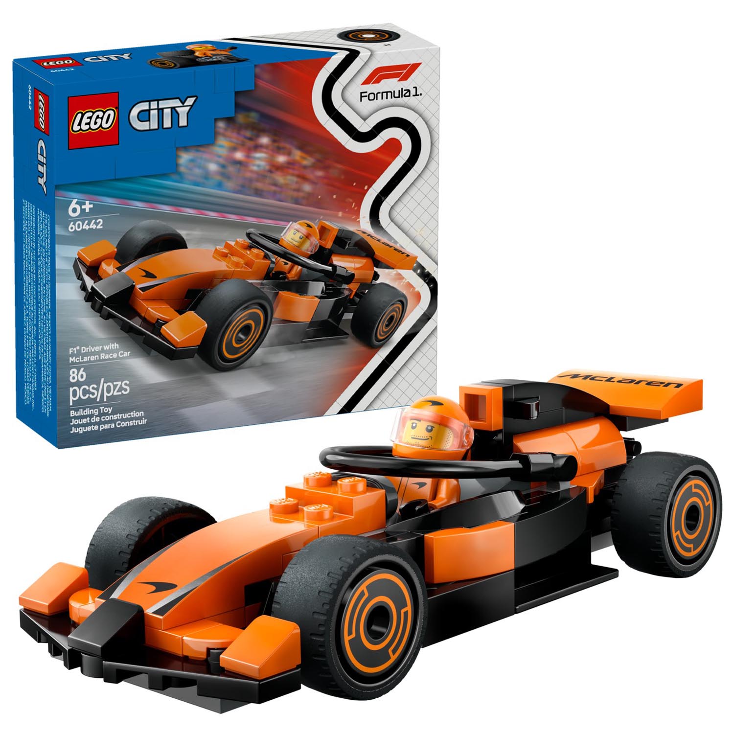 Конструктор LEGO City Гонщик и McLaren 86 дет. - фото 1