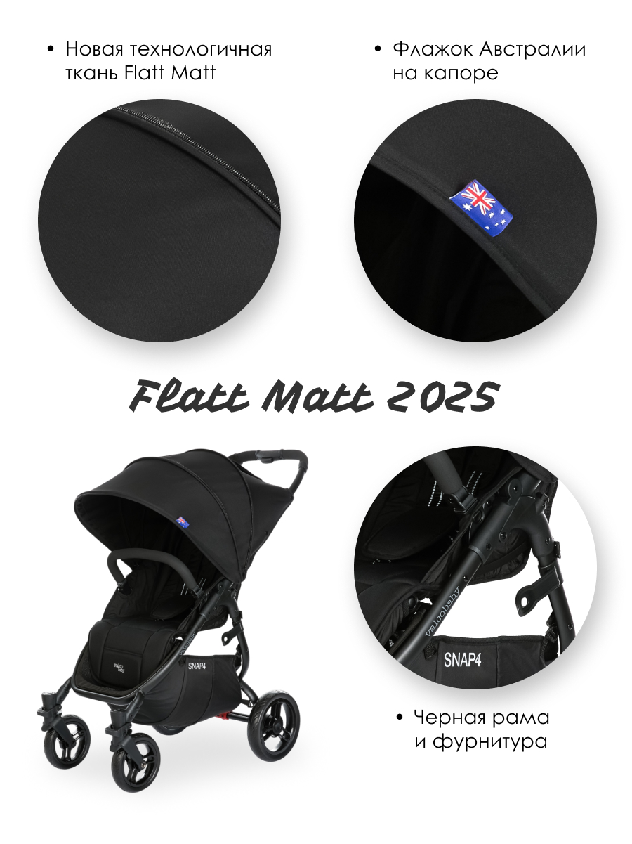 Коляска прогулочная Valco baby Snap 4 Flatt Matt / Pitch черный - фото 7