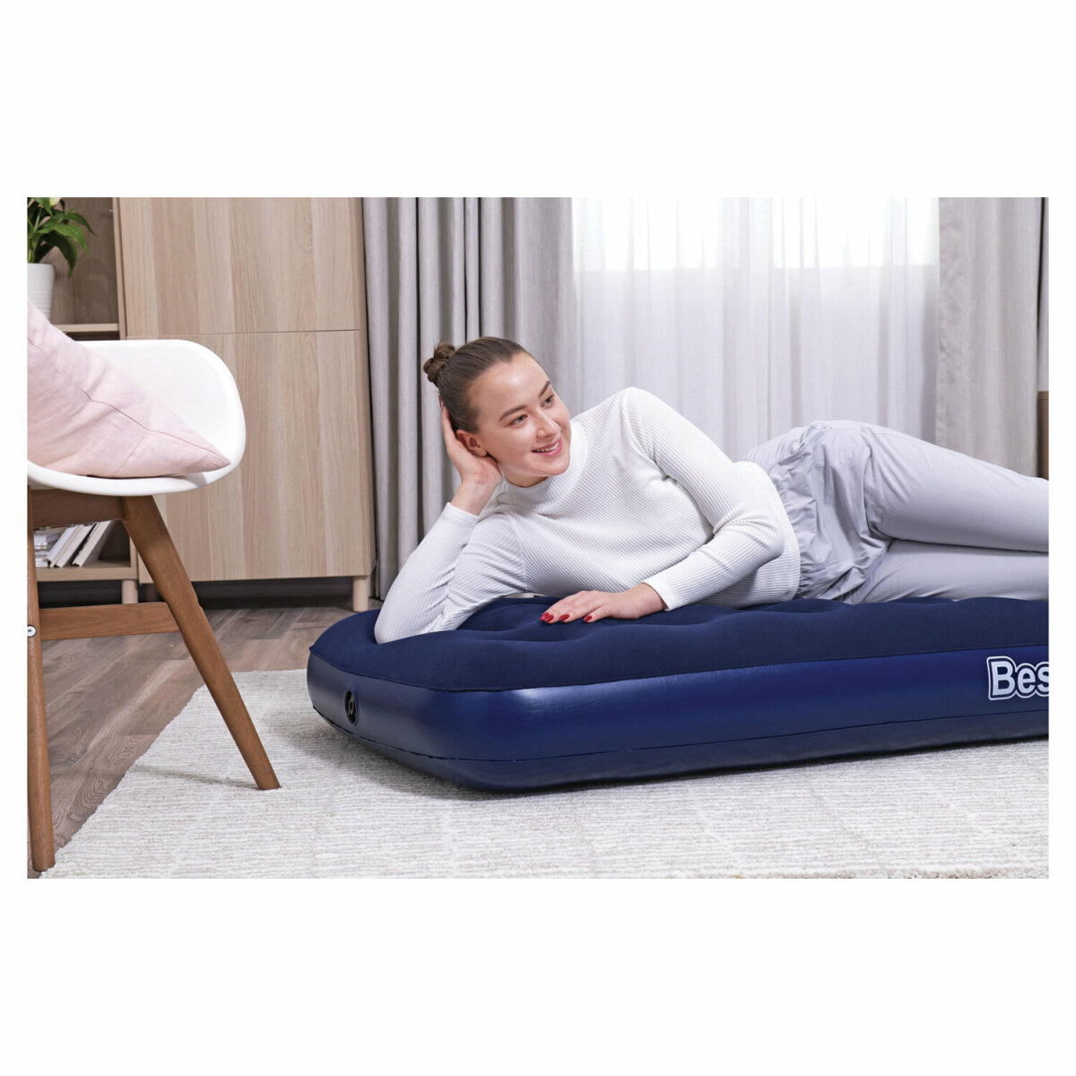 Матрас надувной Bestway для сна и плавания односпальный 76х185х22 см - фото 9