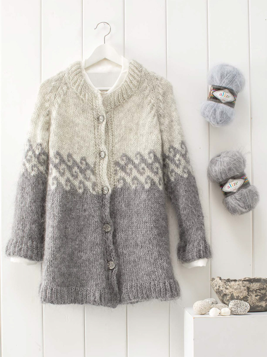 Пряжа Alize полушерстяная Mohair classic new 100 гр 200 м 5 мотков 40 голубой - фото 7