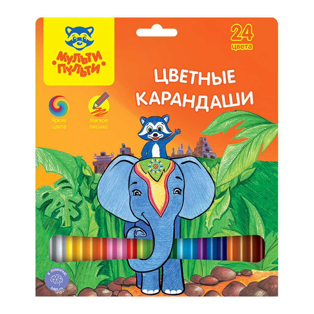 Карандаши цветные МуЛьти-ПуЛьти 24 шт. - фото 1