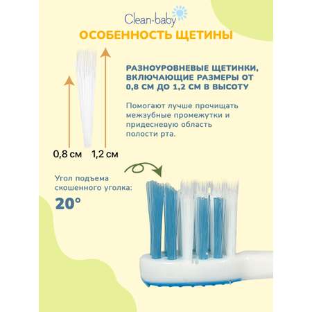 Зубная щетка классическая Clean-baby от 0 лет 2 шт.