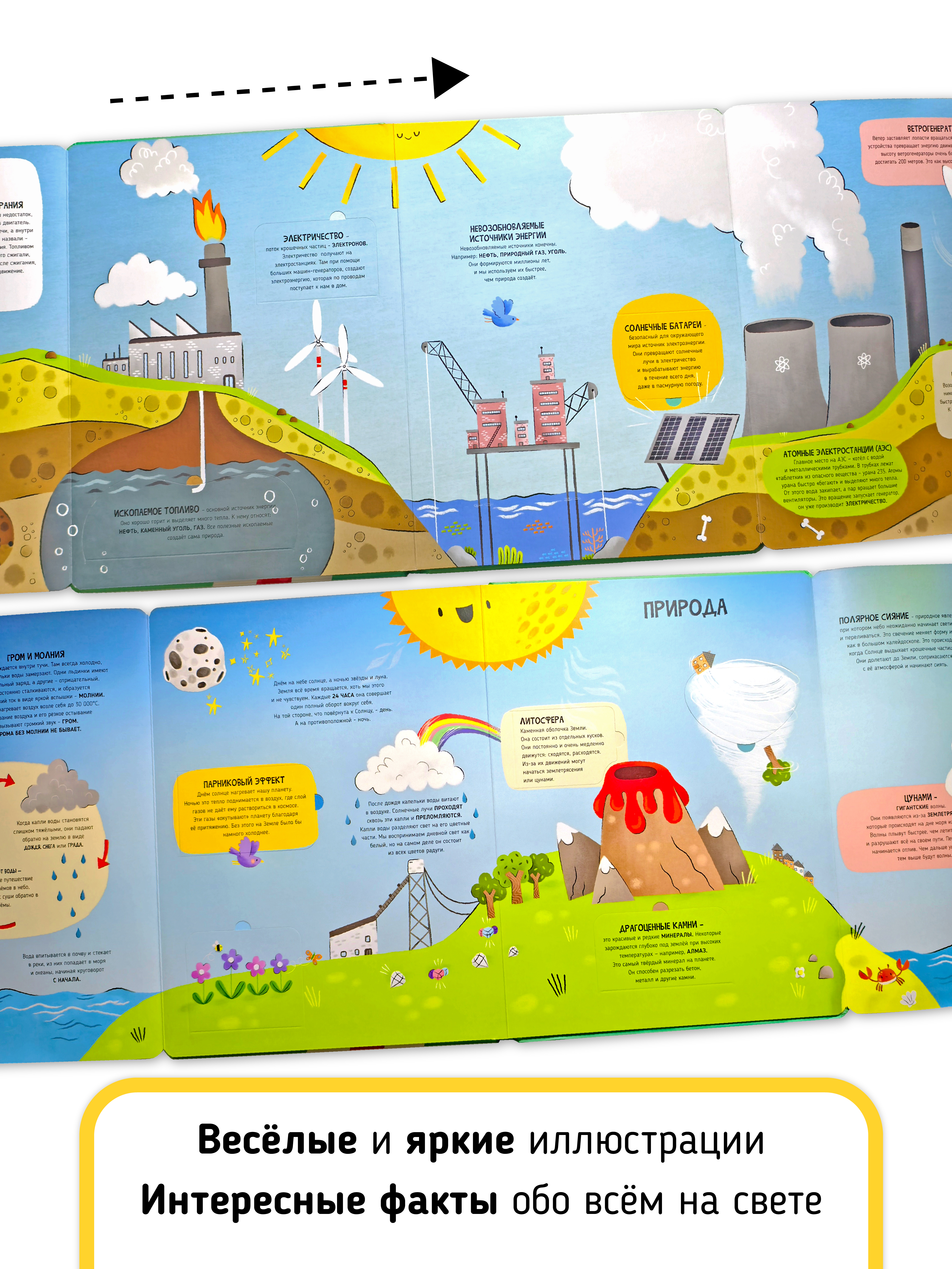 Книга с окошками и pop up Счастье внутри из научной серии Дискавери с интерактивными страницами Как это работает - фото 2
