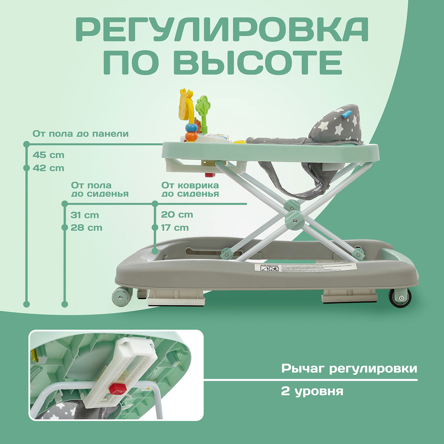 Ходунки Nuovita Avvio бирюзовый - фото 6