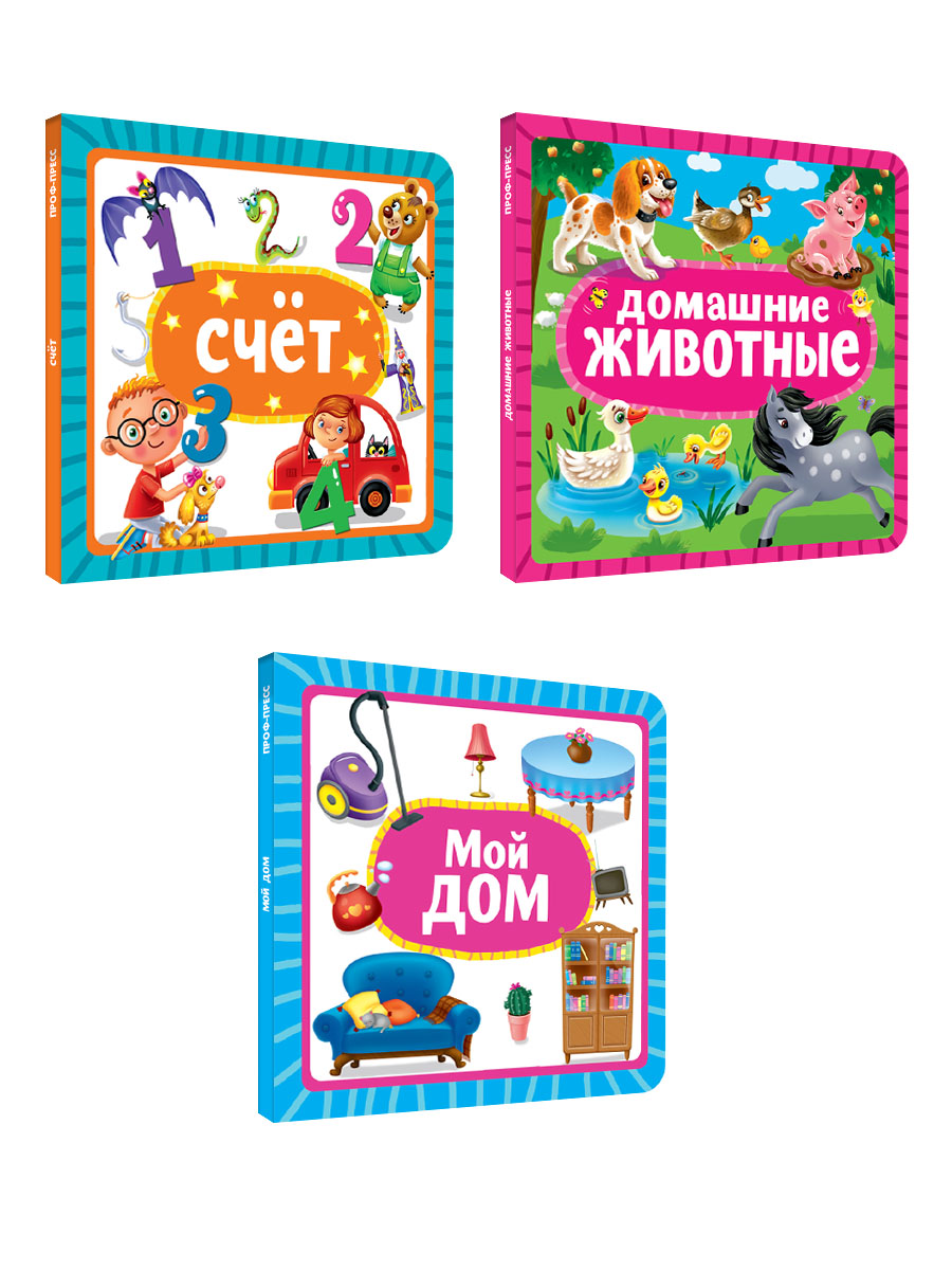 Книжки Проф-Пресс картонные 3 шт. 15х15 см. Домашние животные+мой дом+счёт - фото 8