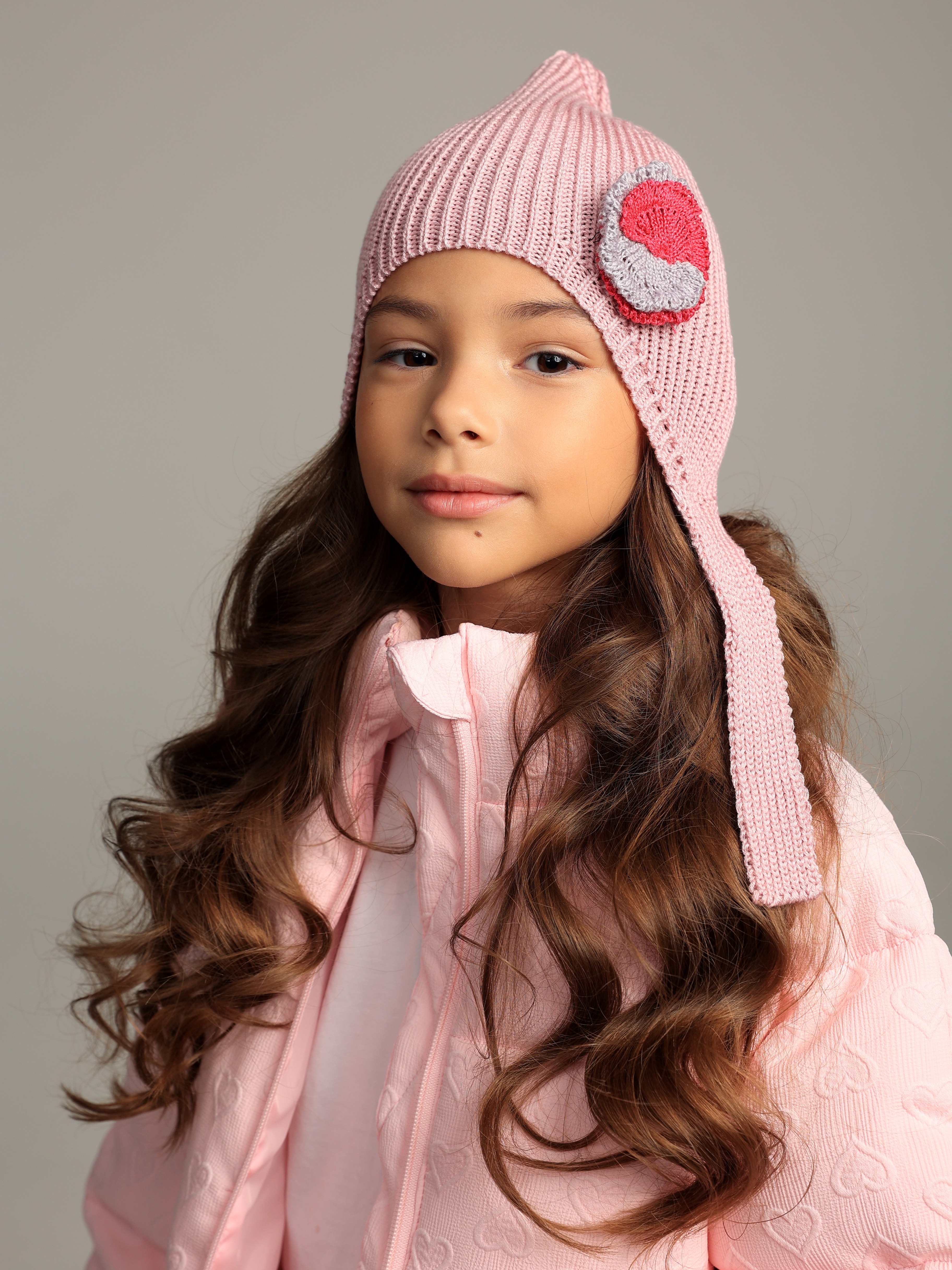 Шапка-чепчик BRIOLLINI Leyla розовая пудра - фото 2