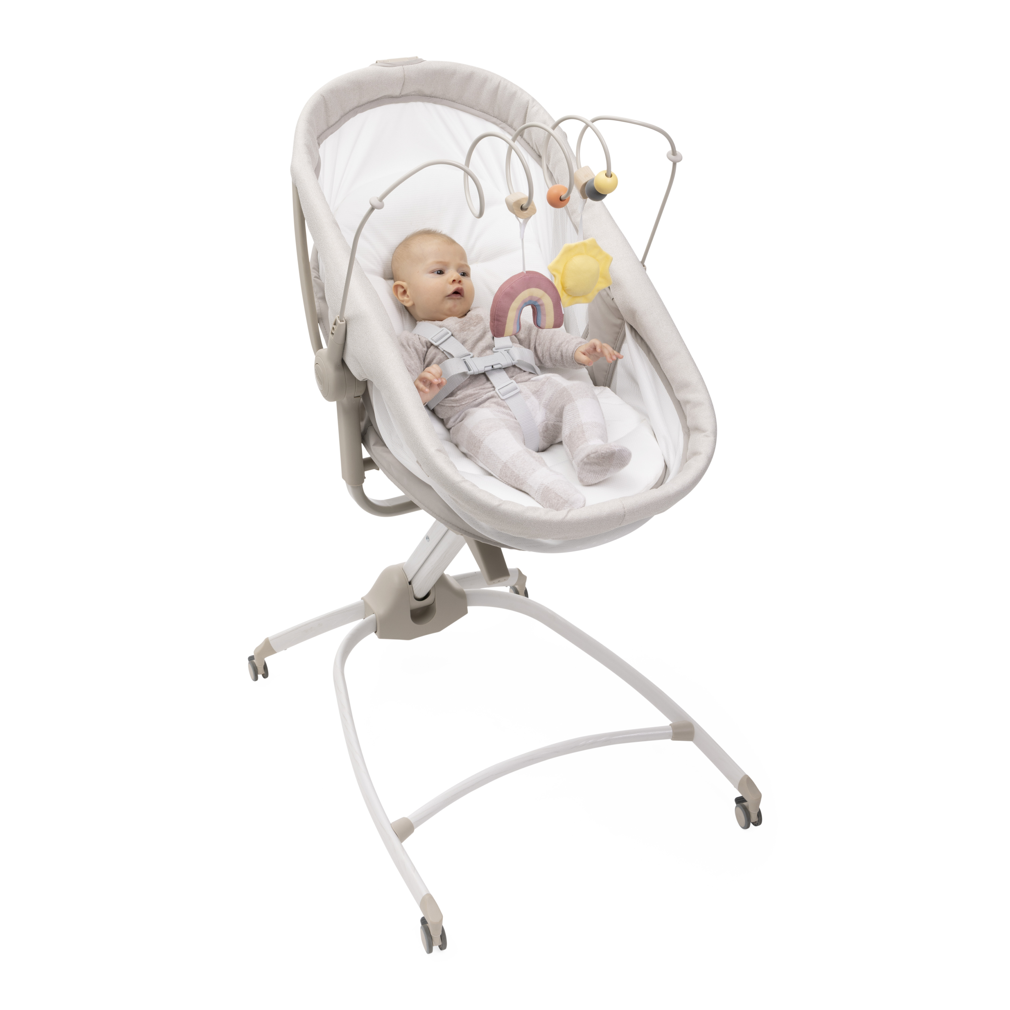 Детская кроватка Chicco Baby Hug Armonia 4в1 с рождения до 3 лет Mother Pearl овальная, без маятника (молочный) - фото 16