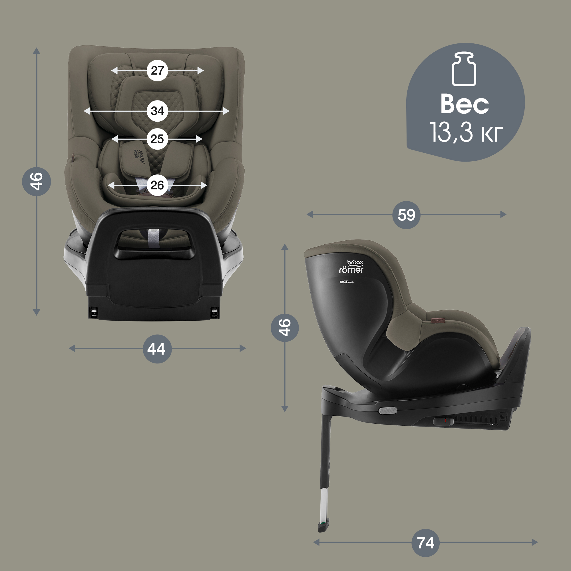 Автокресло Britax Roemer Dualfix Pro M Lux Urban Olive Isofix 0+/1 (0-18 кг) хаки - фото 14