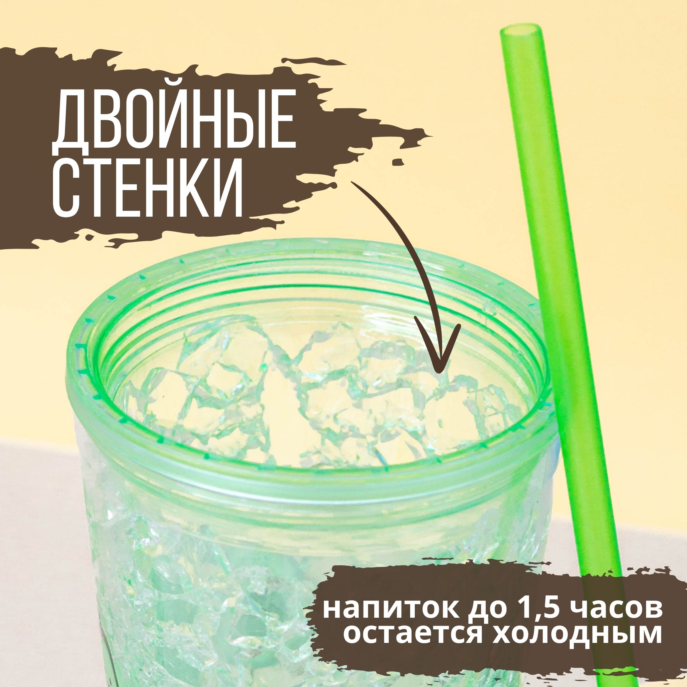 Стакан iLikeGift с трубочкой и крышкой 450 мл - фото 3