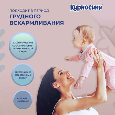Соска Курносики силикон (средний поток) 2 шт.