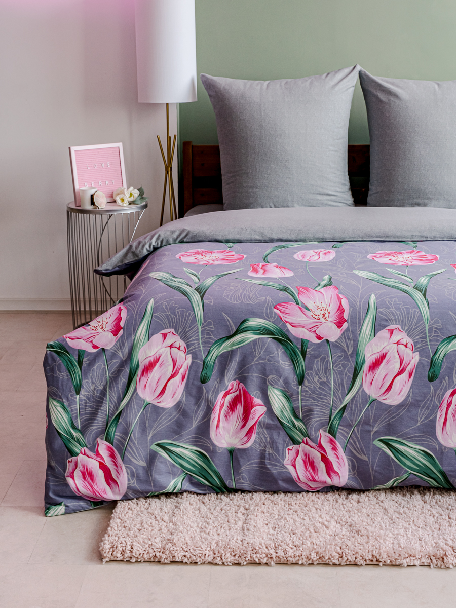 Комплект постельного белья LOVEBERRY Тюльпаны евро 4 предм. - фото 3