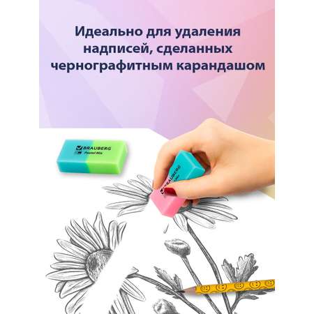 Ластик Brauberg Pastel Mix 6 шт.