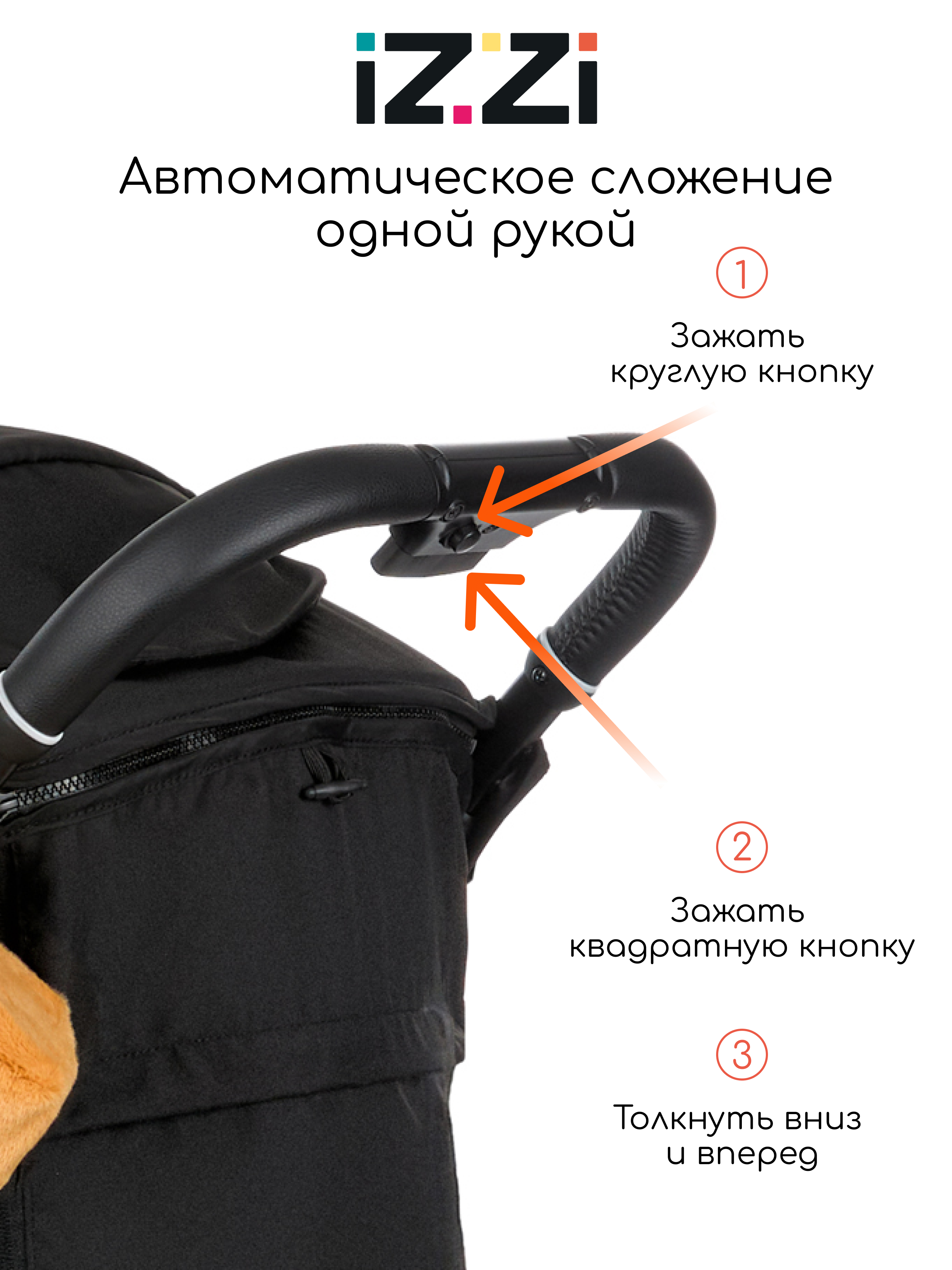 Коляска прогулочная iZZi для путешествий черный - фото 7