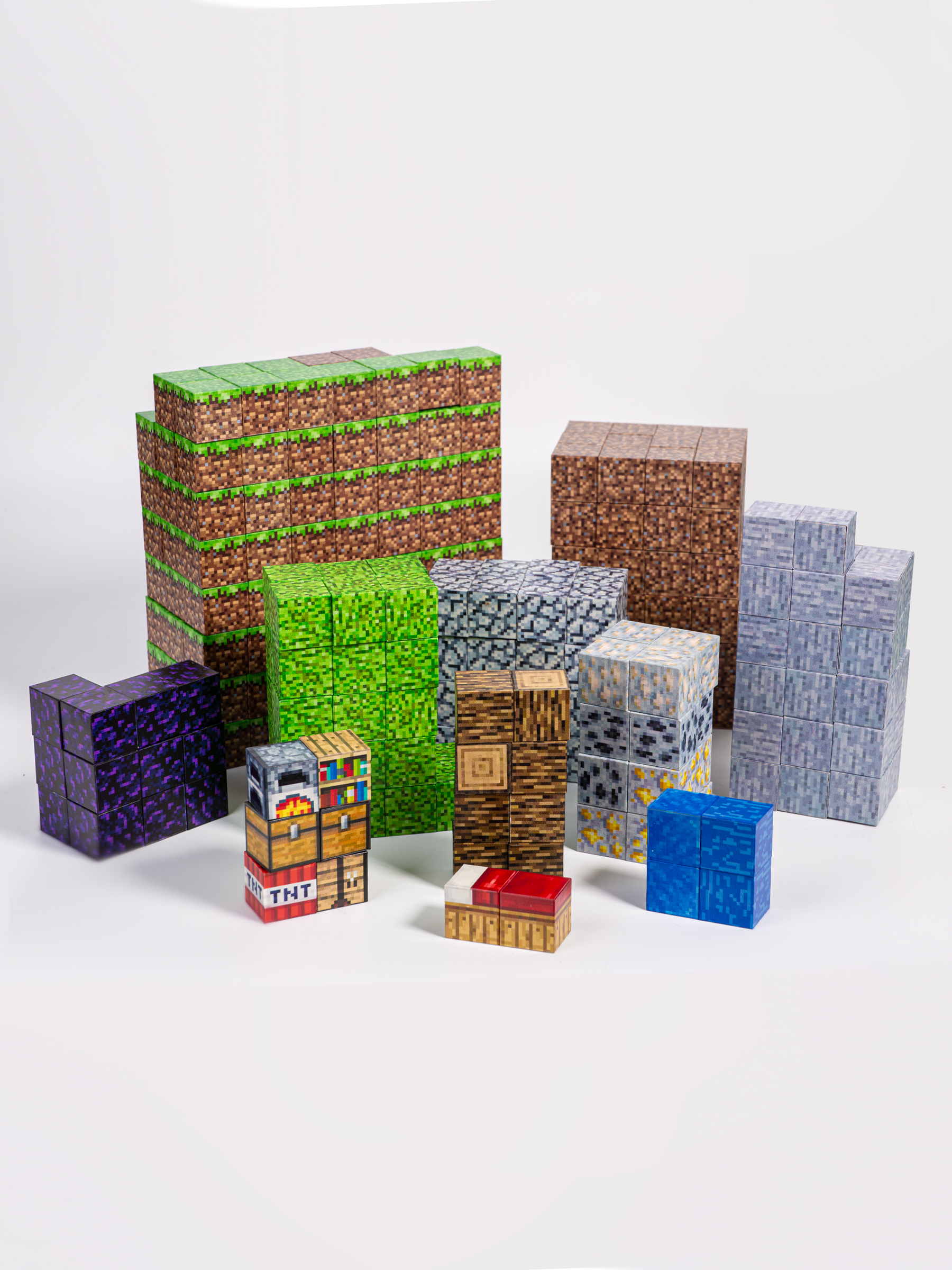 Конструктор BAZUMI Minecraft с фигурками кубики майнкрафт магнитный 384 дет. - фото 4