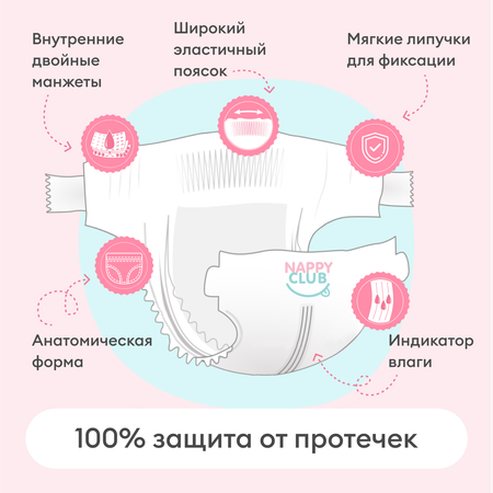 Подгузники NappyClub Premium L 54 шт.
