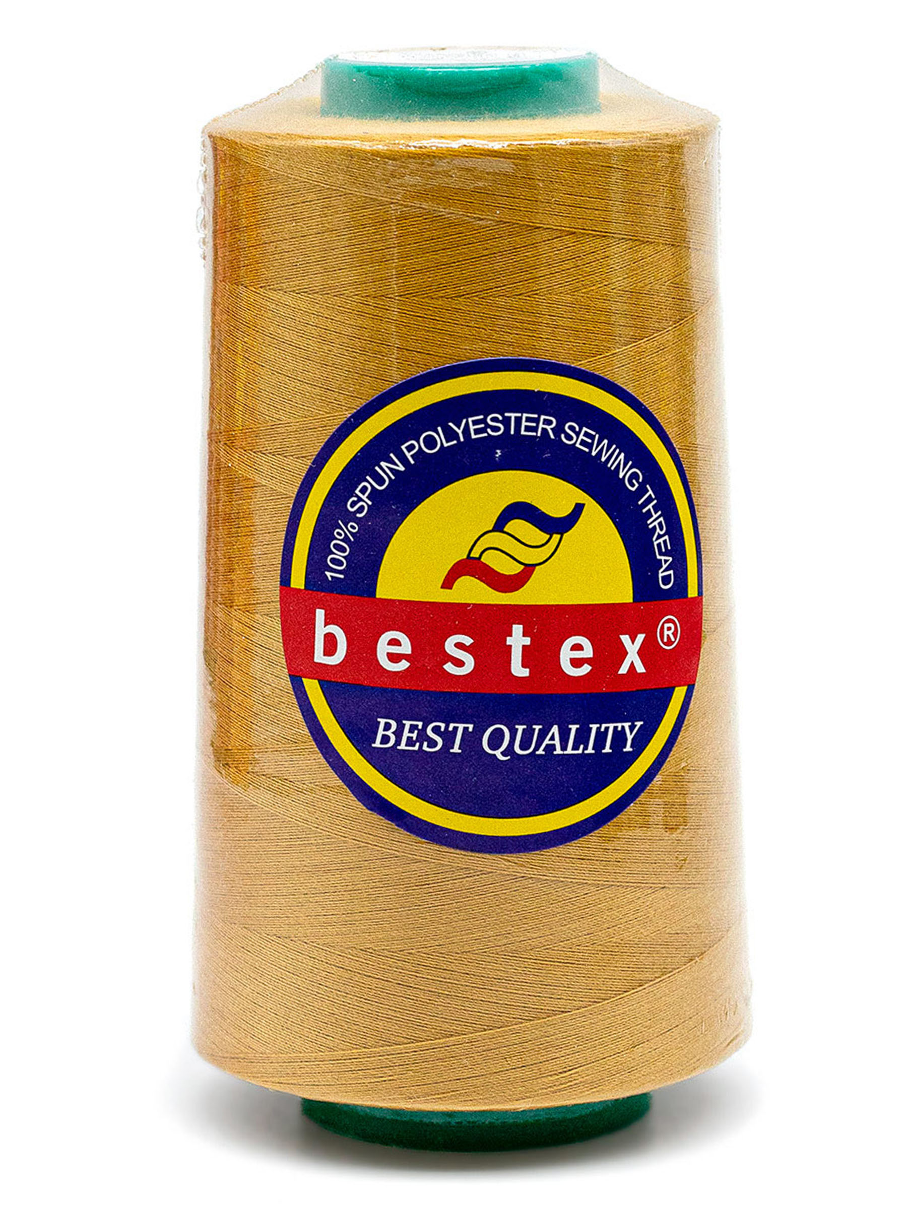 Нитки Bestex промышленные для шитья 50/2 5000 ярд 1 шт 017 пастельно - горчичный - фото 5