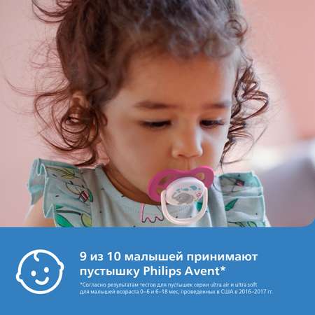 Пустышка Philips Avent ортодонтическая от 6 мес. 2 шт.