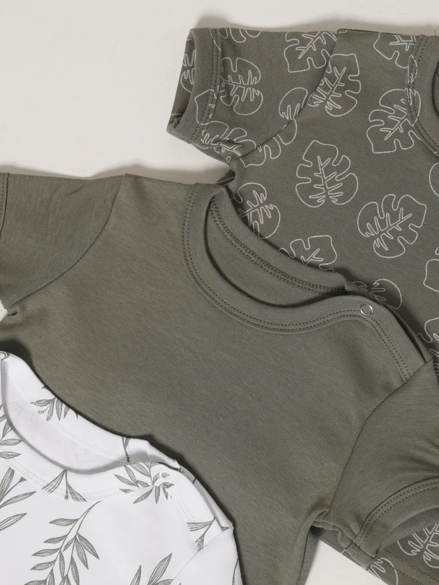 Футболка 3 шт Супер Пупс нбр/3пр/футб/хакиветочкилисточки - фото 16