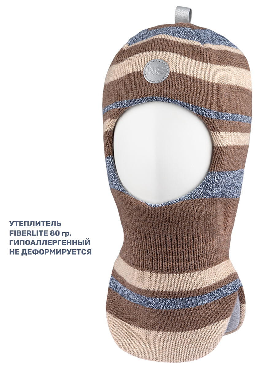Шапка NIKASTYLE 10з15224 кофе/серо-голубой - фото 3