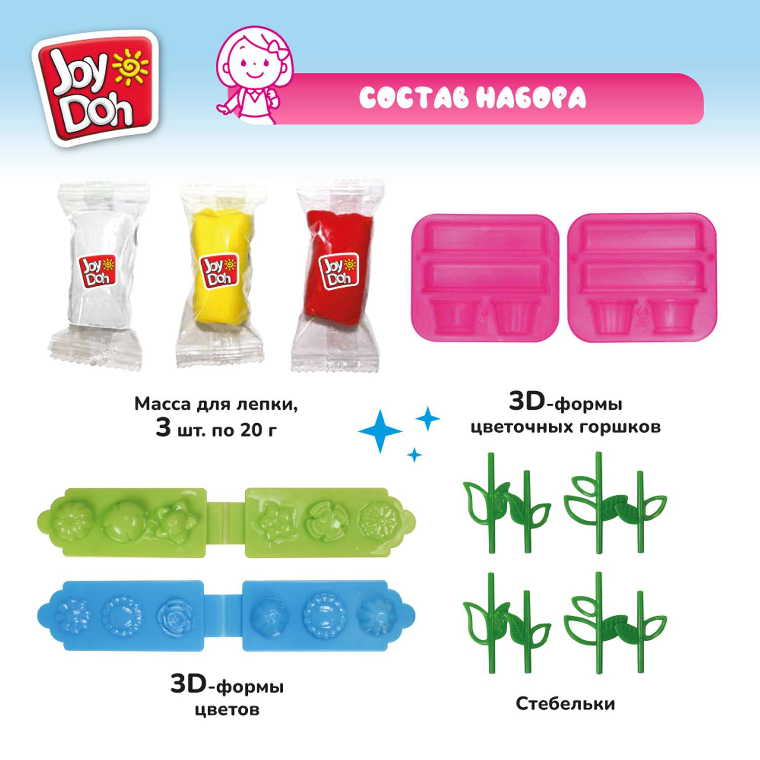 Масса для лепки Joy-Doh Цветы - фото 3