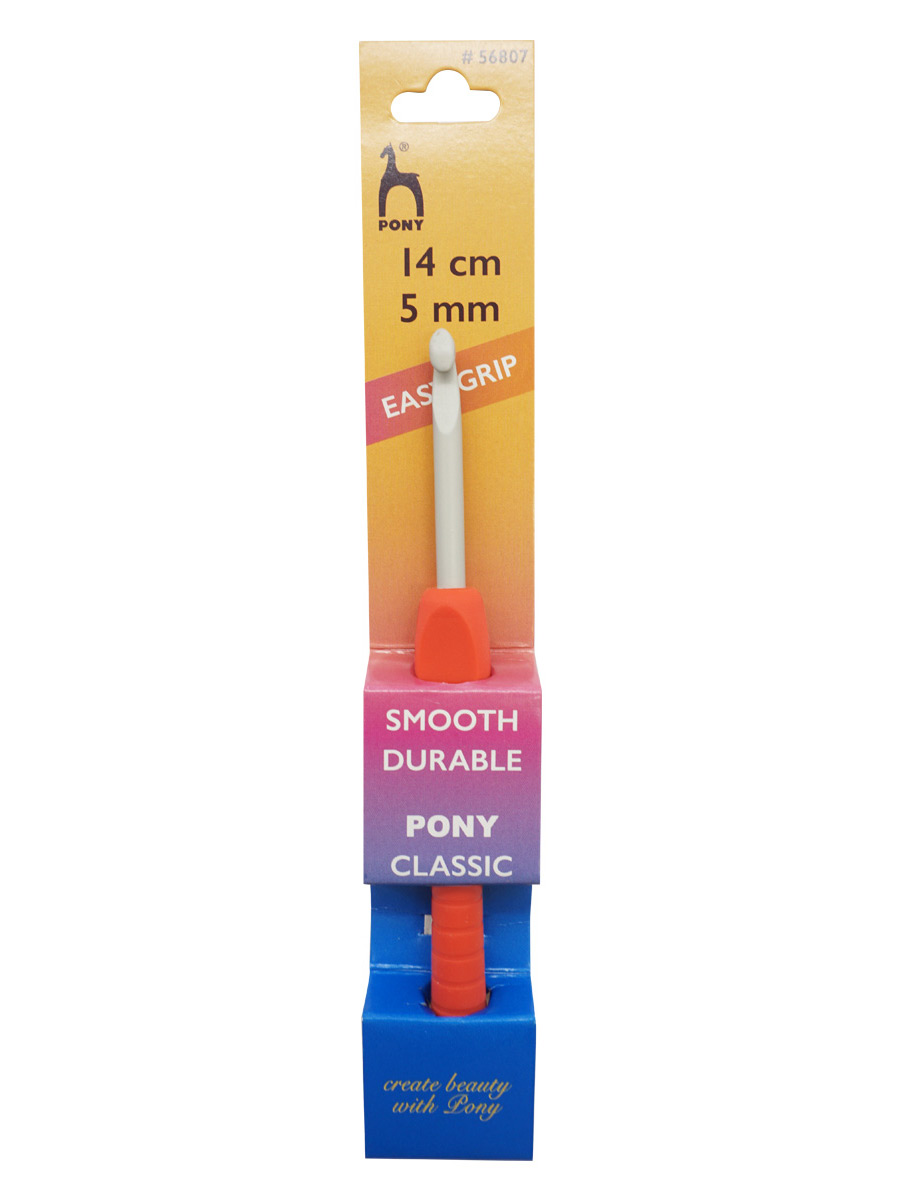 Крючок для вязания Pony алюминиевый с мягкой ручкой 5 мм 14 см 56807 - фото 15