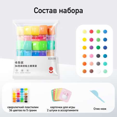 Пластилин COLOYOU воздушный 36 цв.