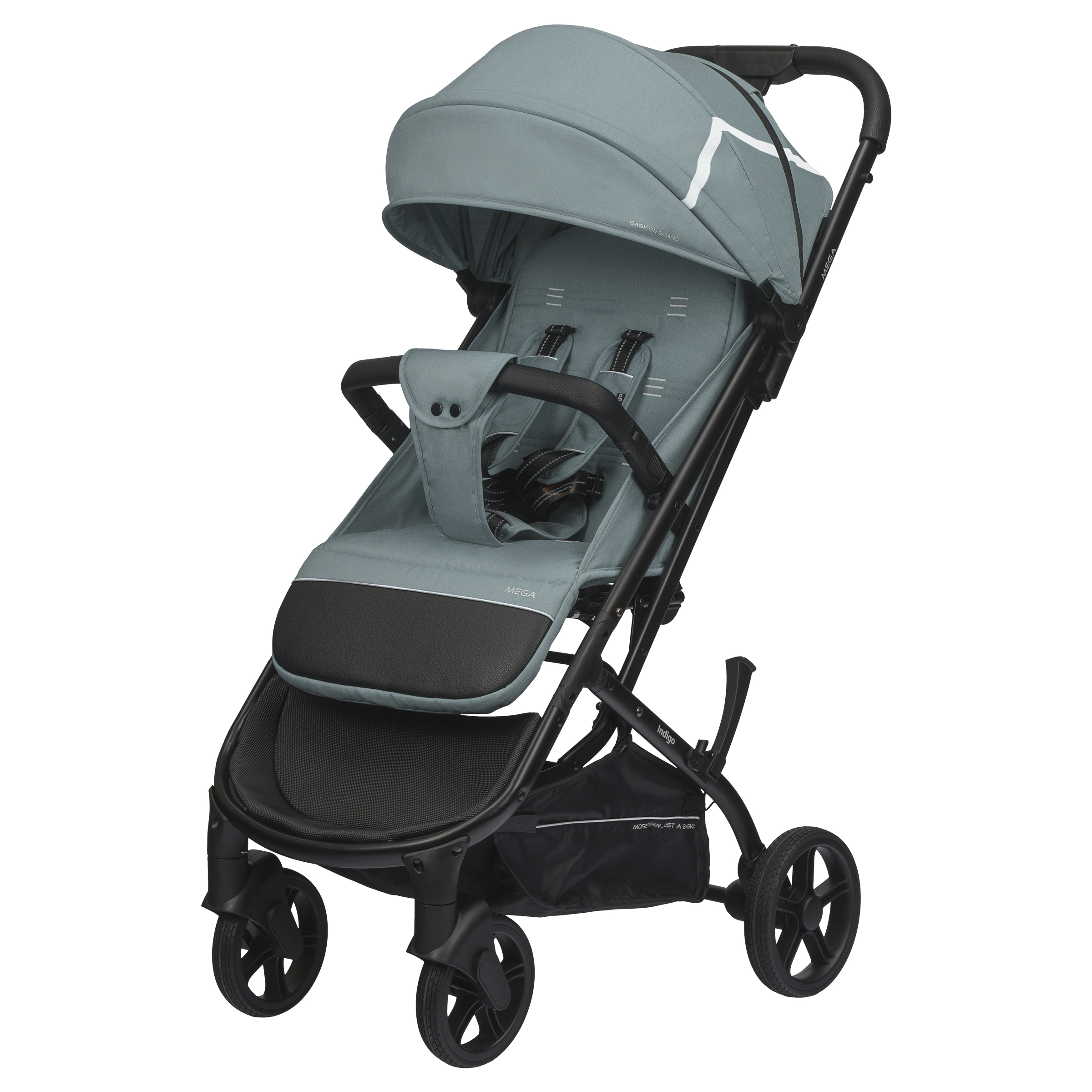 Коляска прогулочная Indigo Mega голубой - фото 10