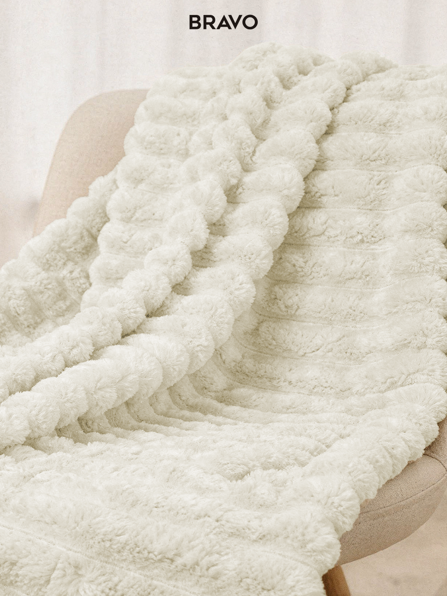 Покрывало BRAVO Волна кремовый 200 x 220 см велсофт - фото 7