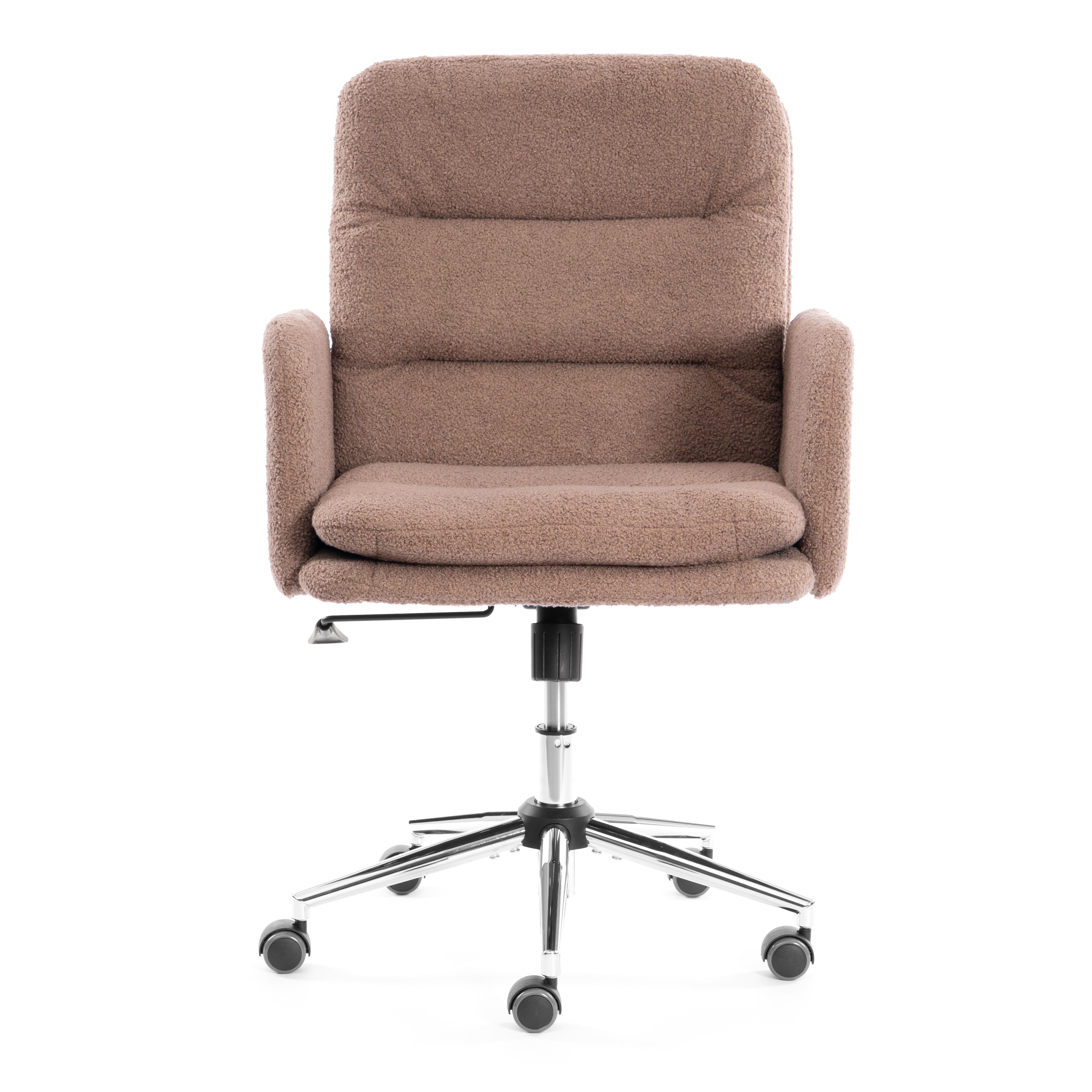 Компьютерное кресло TETCHAIR Dover хром, букле, коричневый - фото 6