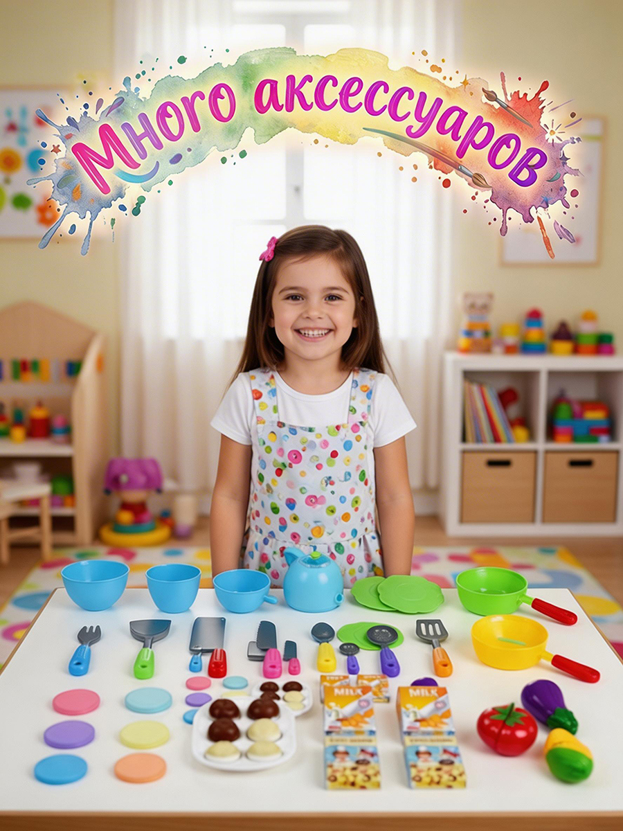 Игрушечная кухня Altacto с аксессуарами: 38 шт. - фото 5