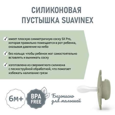 Пустышка Suavinex полипропилен ортодонтическая от 6 мес.