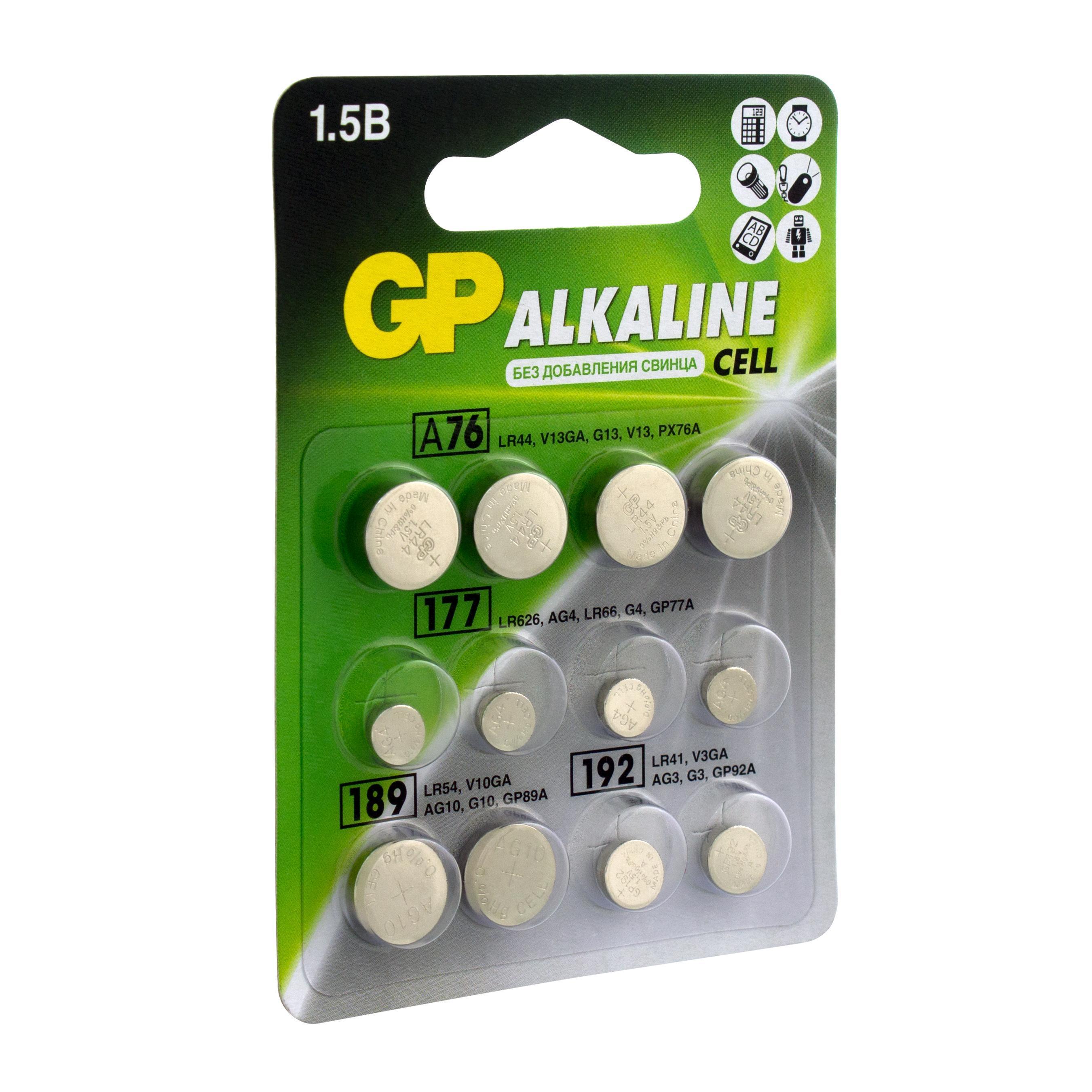 Батарейки GP дисковые V1.5 (А76/177/189/192) 12шт - фото 2