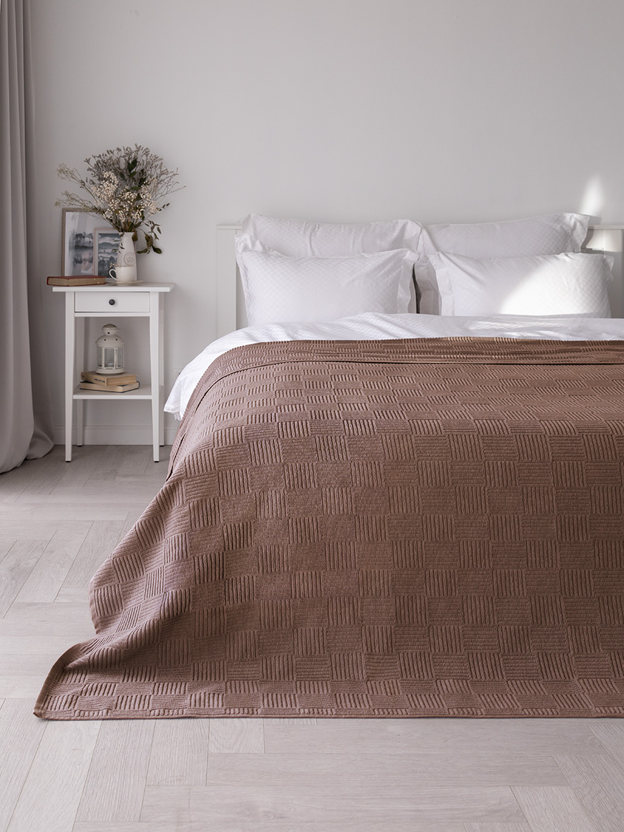 Простыня DeNASTIA махровая коричневый D000183 200 x 220 см 1 шт. - фото 1