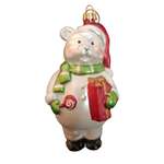 Ёлочное украшение Магия праздника Мишка с подарком и леденцом 14 см