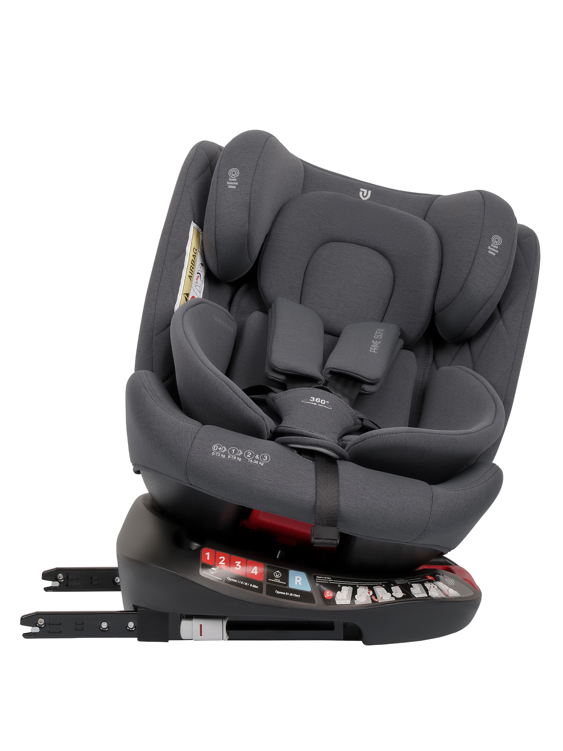 Автокресло JOVOLA Prime Isofix серый Isofix 0+/1/2/3 (0-36 кг) - фото 14