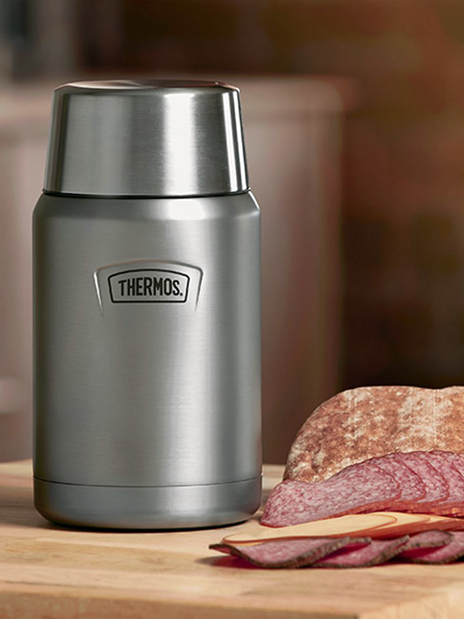Термос для еды супа 710 мл с ложкой THERMOS ICON-301 стальной – нержавеющая сталь герметичный тепло/холод 14/24 часа - фото 16