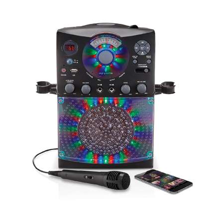 Караоке система ДЕТРИМАКС с LED Disco подсветкой черный Bluetooth CD+G USB