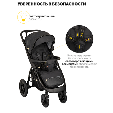 Коляска прогулочная JOVOLA SELENA Air 25 с сумкой черный