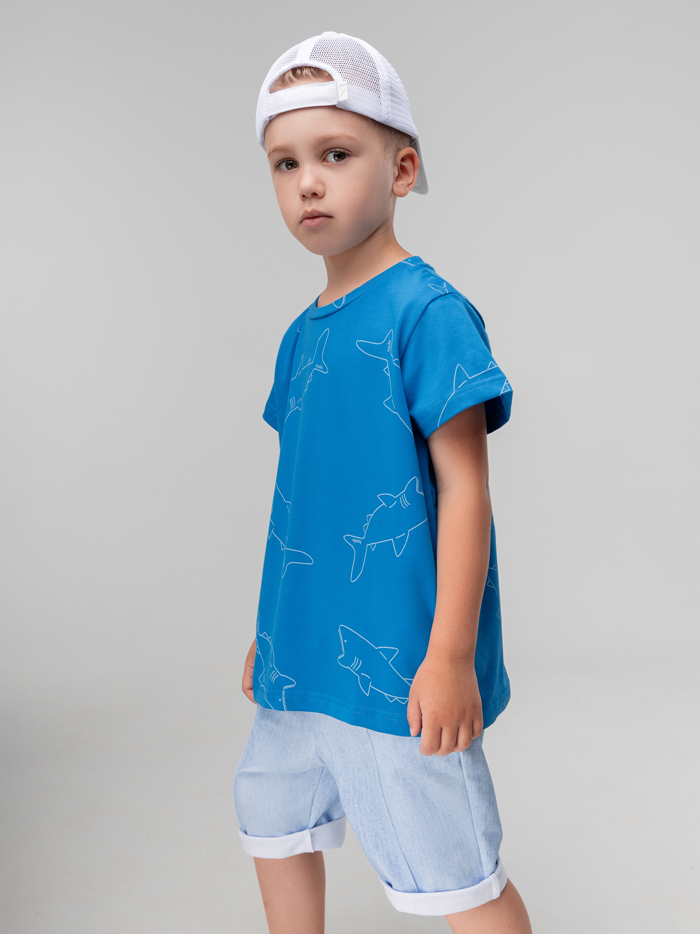 Футболка Bodo 4-316U_синий (белый) - фото 6