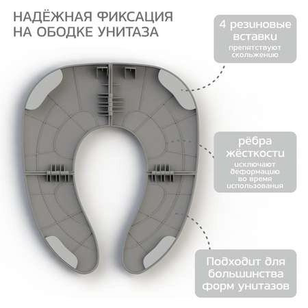 Накладка на унитаз Babyton Smart seat складная grey